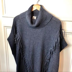 Beautiful Navy Poncho Sweater - NEW!